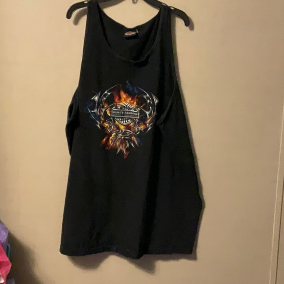 Harley-Davidson Black and Orange Muscle Tee - Picture 1 of 5